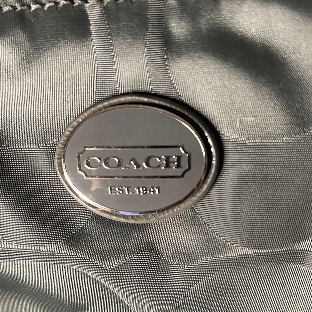 Coach Gray Signature Nylon Tote with removable pouch Coach - Picture 2 of 8